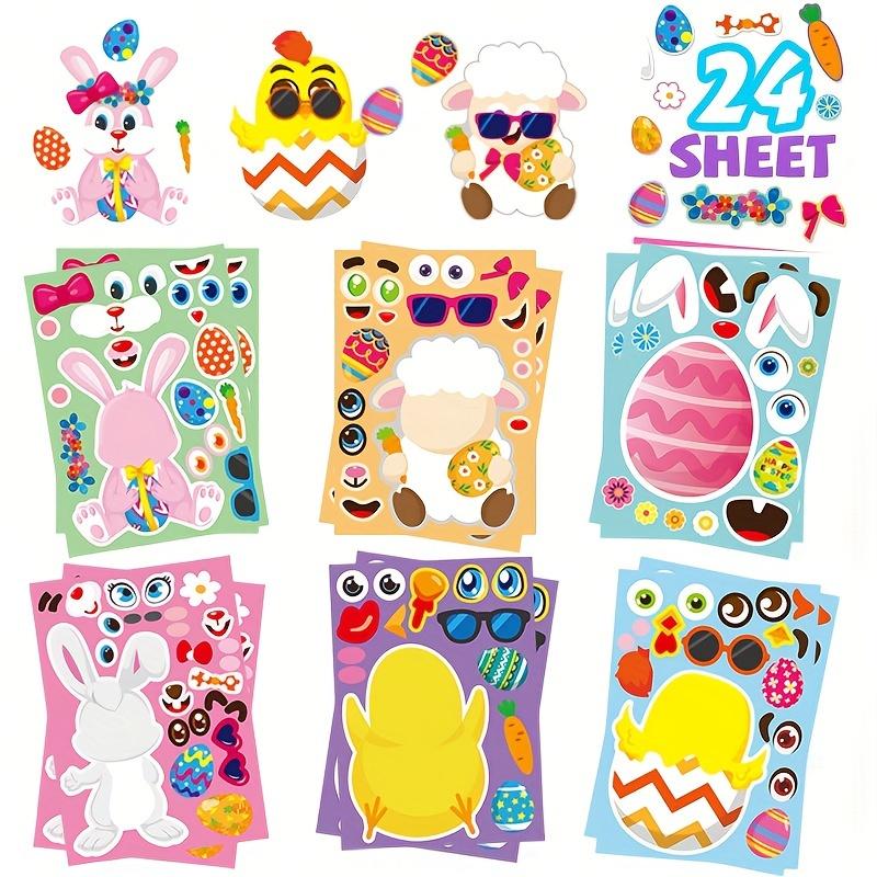 Easter Stickers, Easter Basket Stuffers Easter Egg Decorating Bunny Stickers, Easter Activities Party Easter Crafts Gifts Bags
