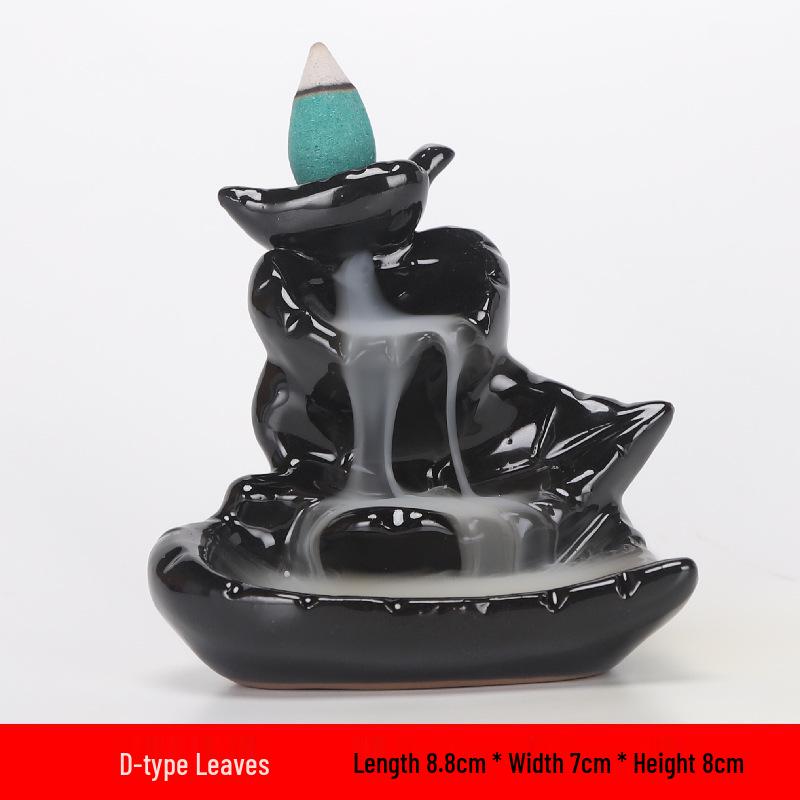 Multiple Styles Ceramic Backflow Incense Burner for Home, Office, Tea Room, with Backflow Incense Cones