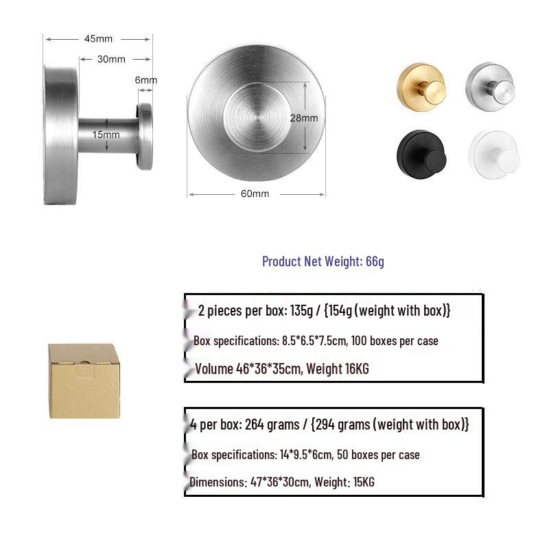 Stainless Steel Traceless Vacuum Suction Cup Hook for Kitchen and Bathroom Towels