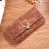 2026 New Fashion Deer Head Women's Long Wallet Trendy Cool PU Matte 3 Fold Billfold Multi Card Female Clutch Money Bag Change Pocket Girl Holiay Gifts