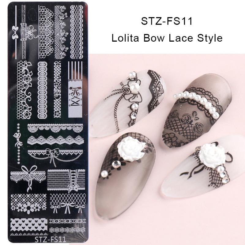 1Pc Snake Nail Art Stamping Plates Wild Animal Prints Leopard Tiger Skins Nail Stencils Flower Lace Stamping Templates