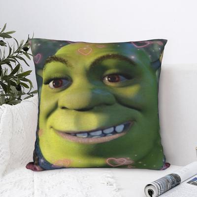 Housse de coussin Shrek Pun Carré Housse de coussin Pour Canapé Décoration de Maison Housse de coussin Rétro Tendance