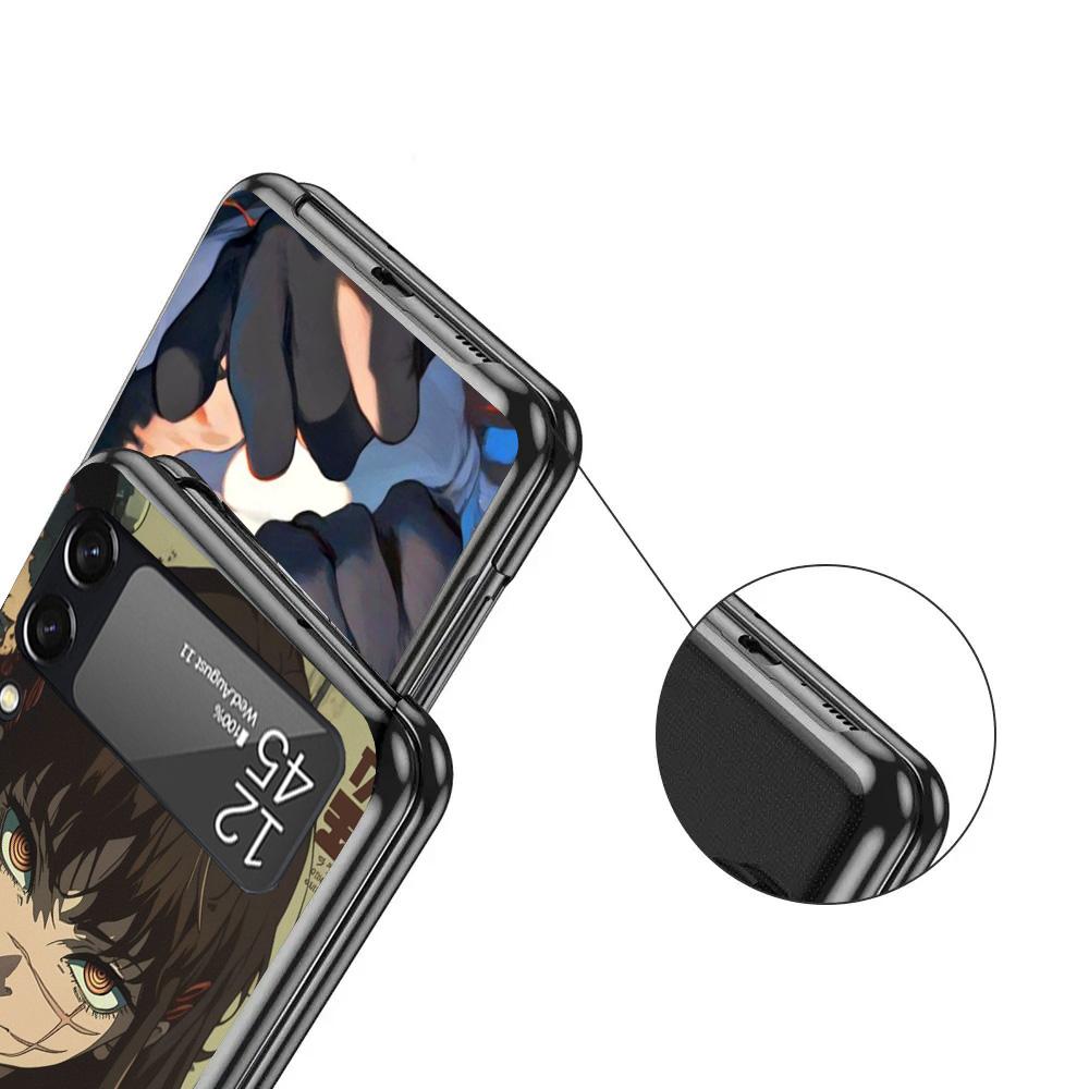 C-Chainsaw Mans Yoru War Devil Black Phone Case For Samsung ZFlip7 ZFlip6 ZFlip5 ZFlip4 ZFlip3 5G Hard Protective Galaxy Z Flip