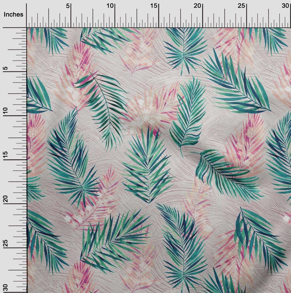 oneOone Cotton Flex Green Fabric Tropical Leaf Quilting Supplies Print Sewing Fabric By The Yard 40 Inch