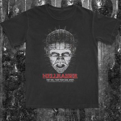 Retro-Horrorfilm-T-Shirt; Vintage Gruseliges Halloween-Grafik Unisex-T-Shirt