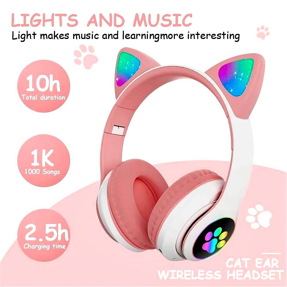 Cat ear luminous bluetooth headset wireless headset cute system