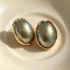 Vintage Black Series Stud Earrings 925 Silver Needle Minimalist High-End Personality Accessories for Women