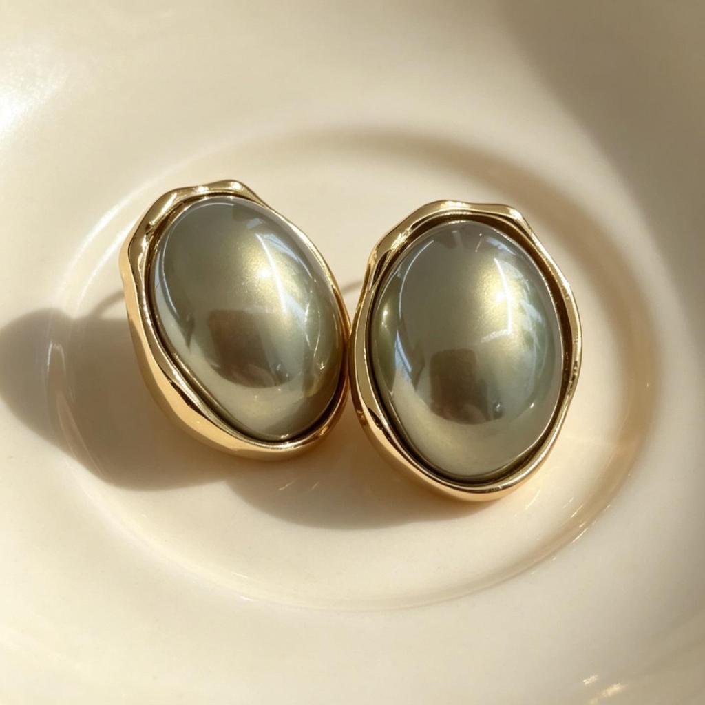 Vintage Black Series Stud Earrings 925 Silver Needle Minimalist High-End Personality Accessories for Women
