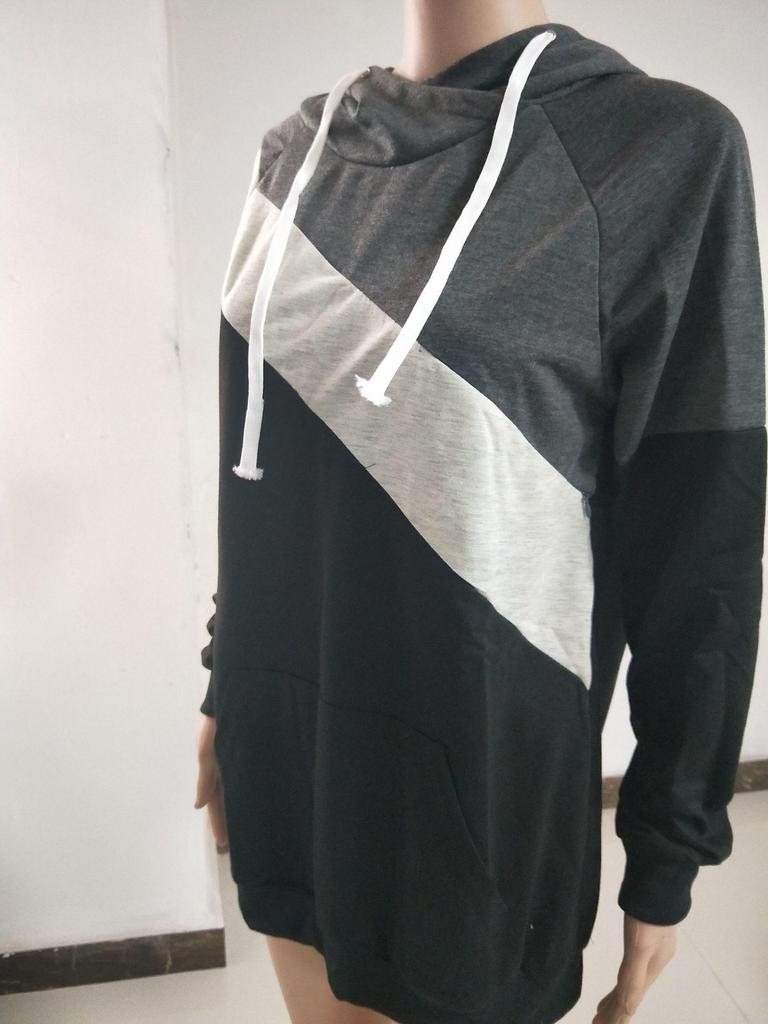 2025wish Long Sleeve Patchwork Multifunctional Nursing Jacket Sweatshirt