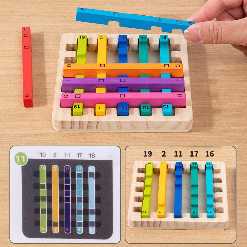 Wooden Montessori Educational Toys Rainbow Smart Stick Teaser Puzzle Board Game for Children Adults Logic Training Toys Girls