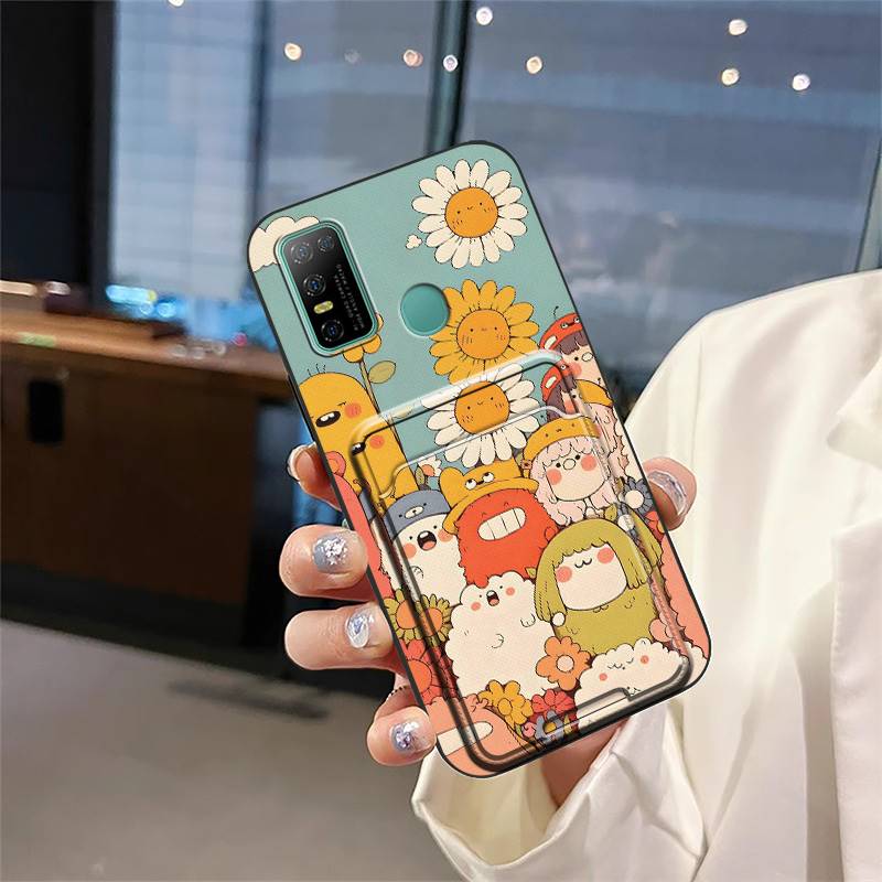 Cover Cartoon Phone Case For Doogee N30 Silicone Card slot Cute Anti-knock Card sleeve Fashion Design Graffiti Soft case