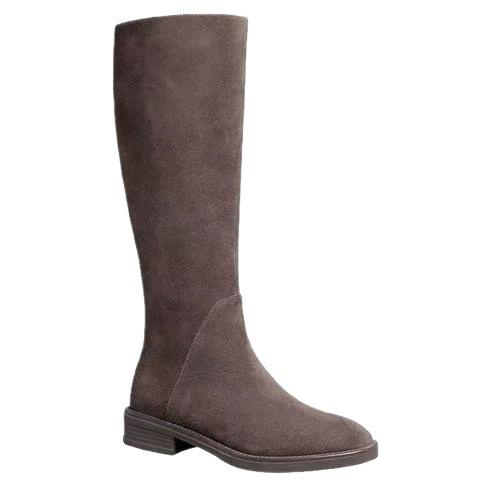 Soft leather boots but knee boots spring autumn and winter fashion thick heel boots riding boots medium heel high knight boots