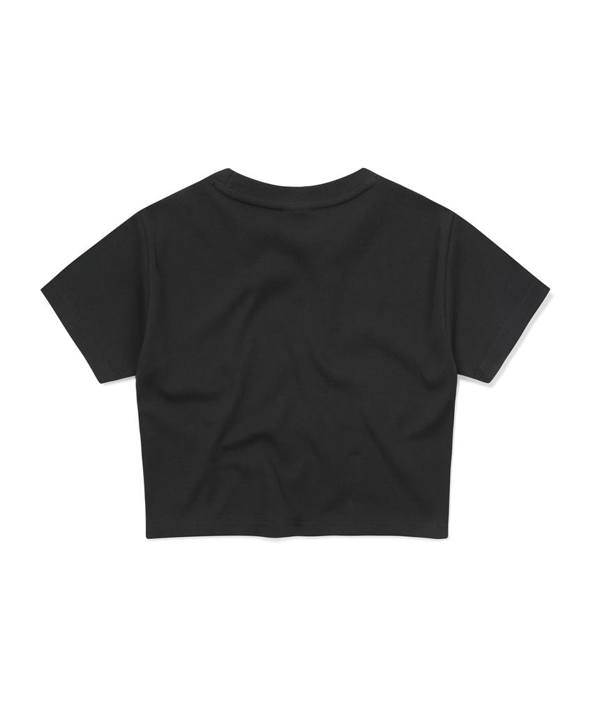 S'EST Shining Dust Crop T-Shirts Black