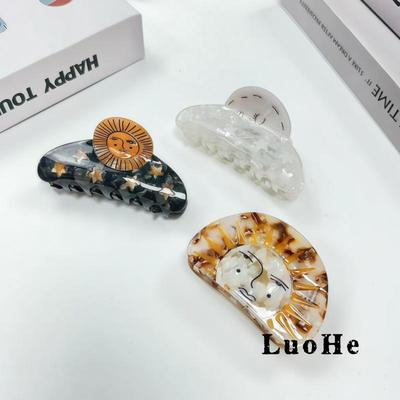 Luohe Jewelry Retro Star Claw Hair Clip - Acetate High Texture Fashion Accessory for Women
