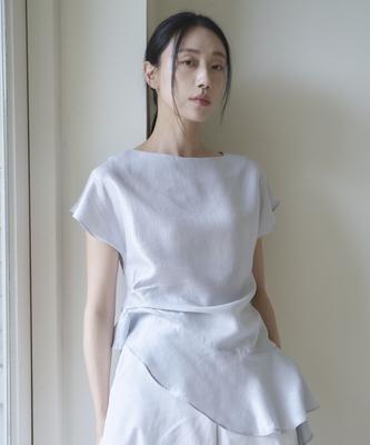 Eima Satin Frill Blouse_3Color