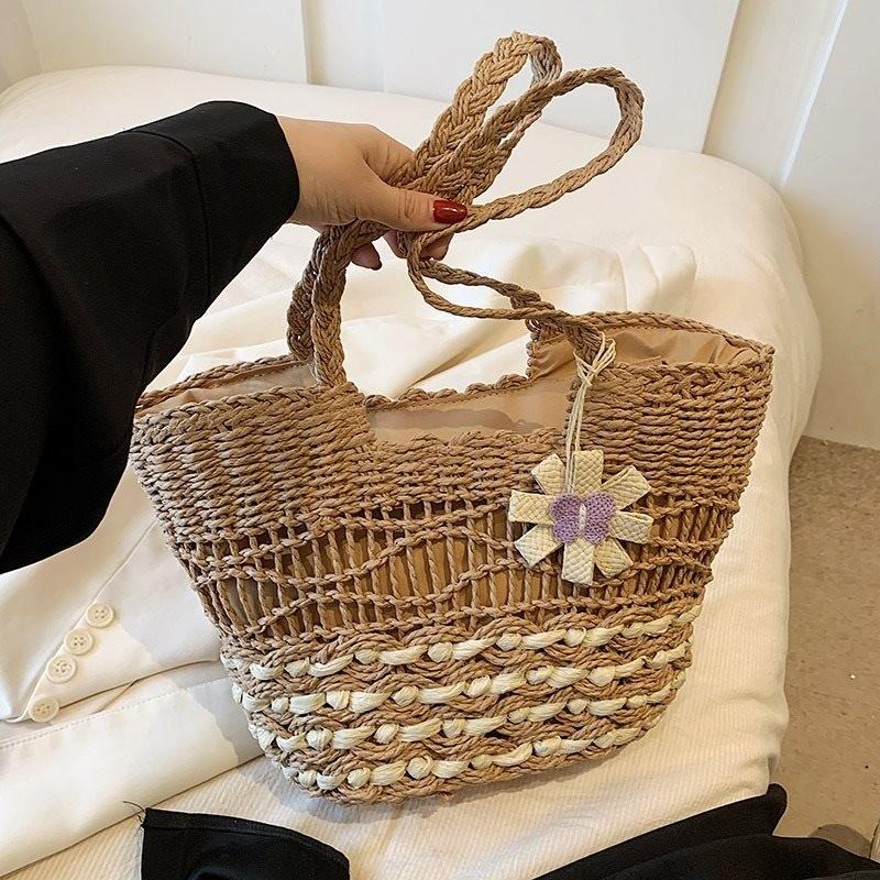 Large Capacity Woven Straw Tote Bag For Women Perfect For Summer Beach Travel