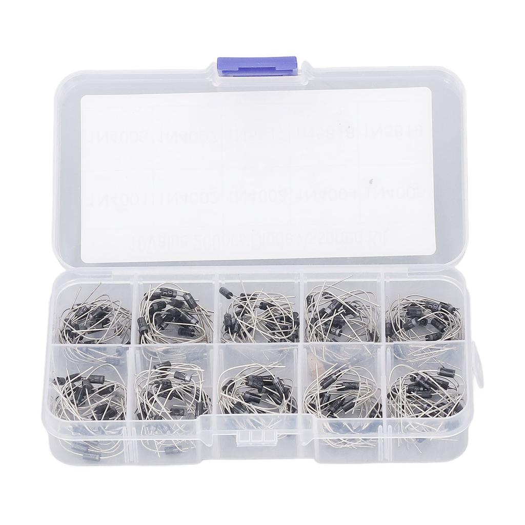 200Pcs Rectifier Diode 1N4001 to 1N4007 to 1N5819 Diode Assorted Kit Set for Product Development Mai