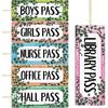 WorldBazaar Eucalyptus Magnetic Bathroom Passes for Classrooms 6PCS Classroom Hall Pass for Student Library Office Nurse Boy Girl Reble Waterproof