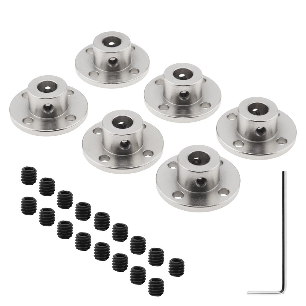 6 st 8 mm Borrning Järn Styv Koppling Set Styraxelstöd för DIY RC Modellmotorer med Sexkantnyckel Skruvar