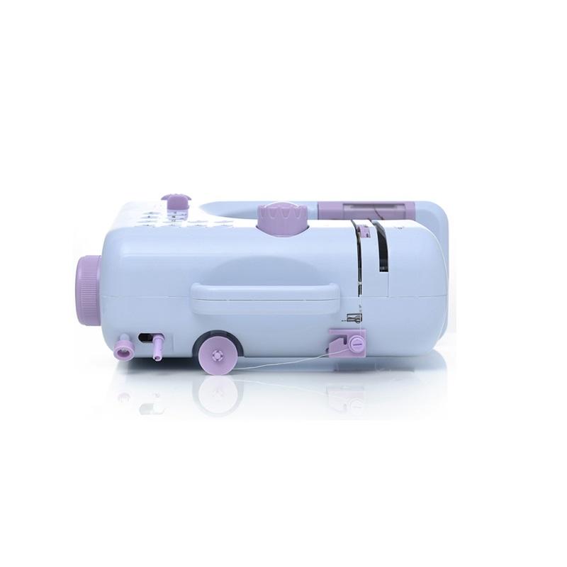 Mașină de cusut portabilă Mini electrică de uz casnic Crafting Overlock 12 ochiuri cu pedală de presare pentru începători