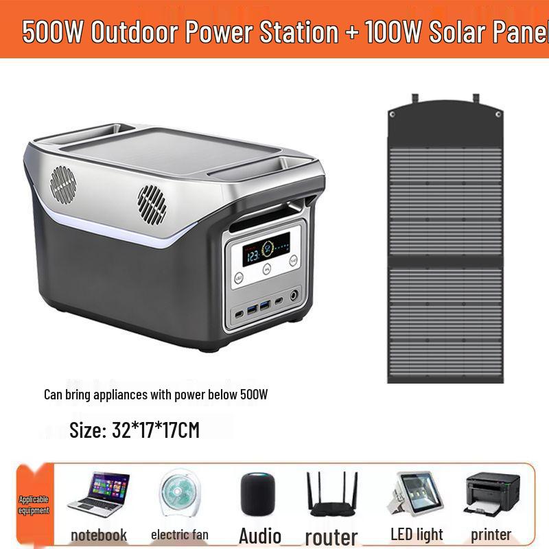 220V Portable Solar Power Supply: 2000W Large Capacity for Household Emergency & Lighting