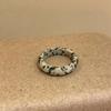 Fashion Brown Opal Irregular Pattern Geometric Round Ring for Women Girl Vintage Aesthetic Trend Temperament Jewelry Collocation
