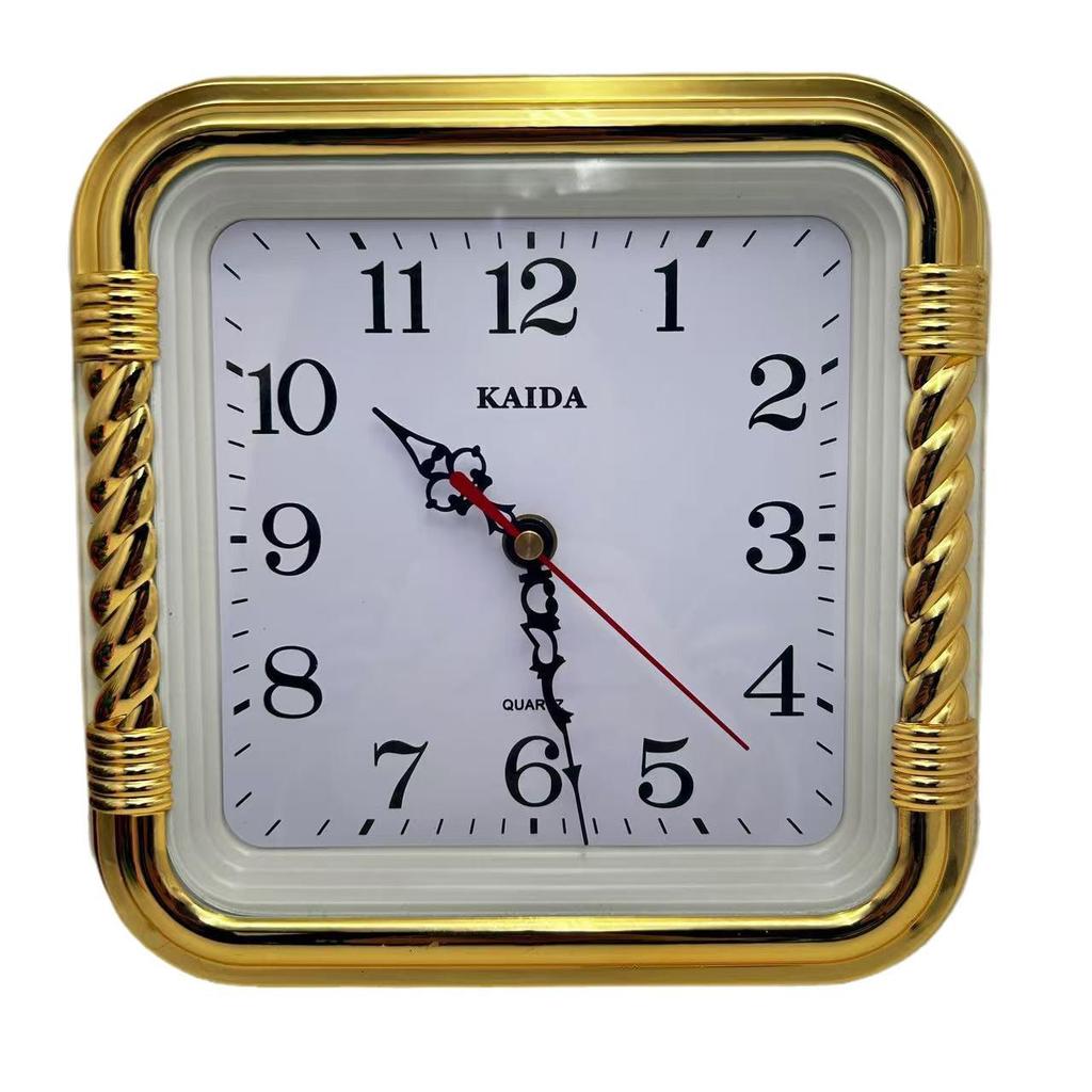 Classic 9-inch Square Wall Clock with Seconds Hand – Energy-efficient Quartz for Living Room