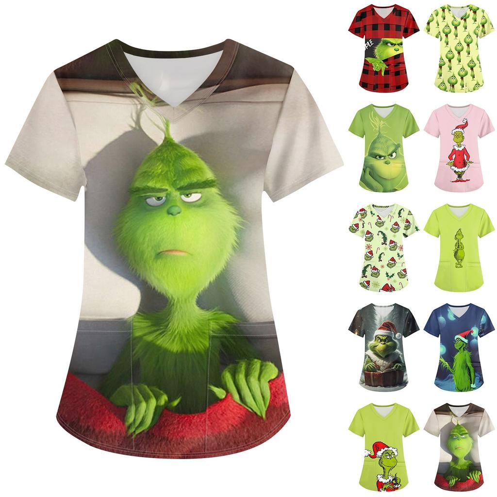 Dámská vánoční pracovní uniforma pracovní uniforma s výstřihem do V a kapsou ochranná pracovní uniforma