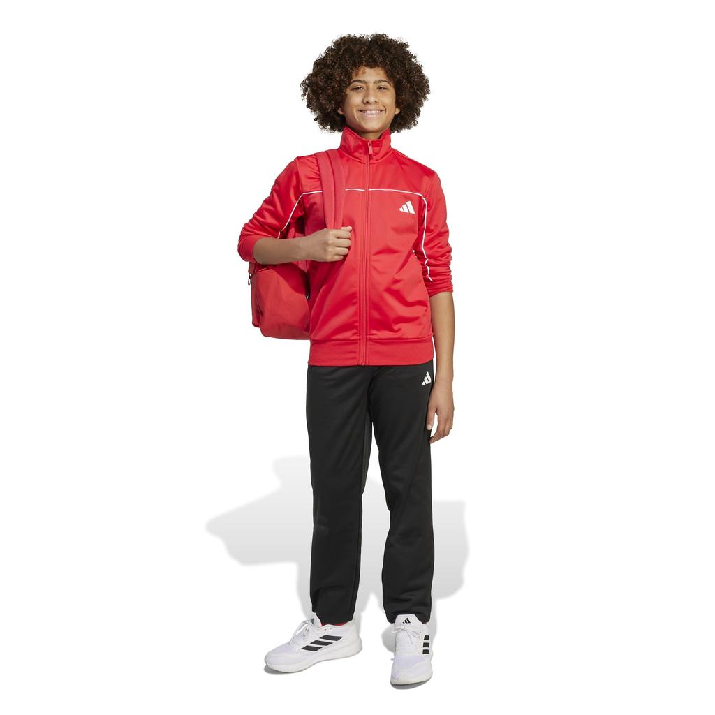 Adidas Essentials Tracksuit Set Pure Kids' (KKN83) - Top Ruby/White, Bottom Black/White (JX0205)