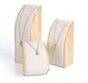 Fashionable Sturdy Solid Wood Jewelry Display Rack 3 Pieces Set for Necklace and Pendant Exhibition Organization