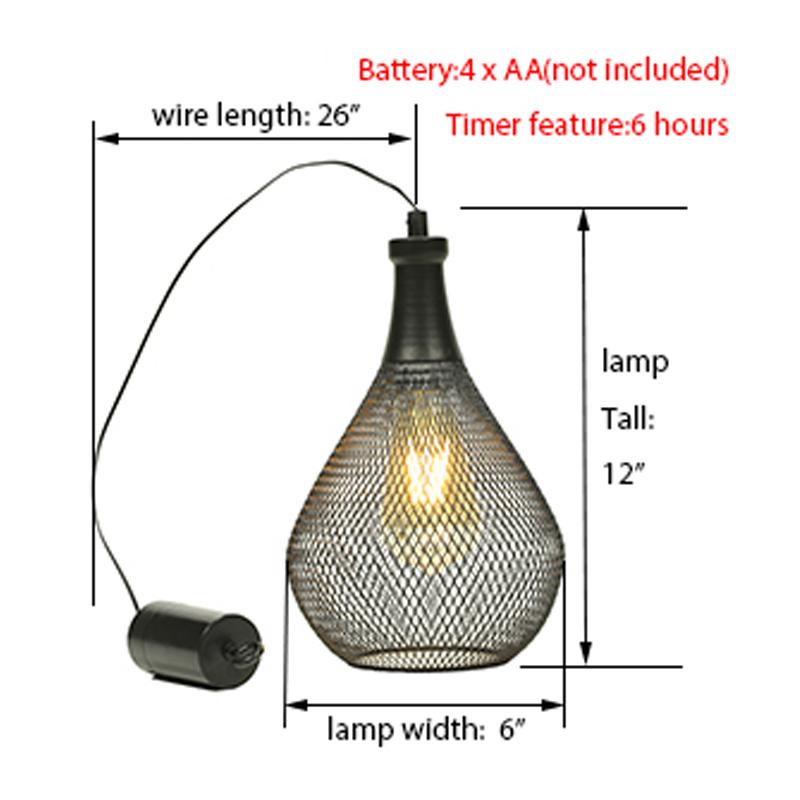 Modern Pendant Candle Holder Hanging Lamp Light Black Wine Bottle Iron Hanging Cage Vintage LED Cordless Lamp Lamp Shades