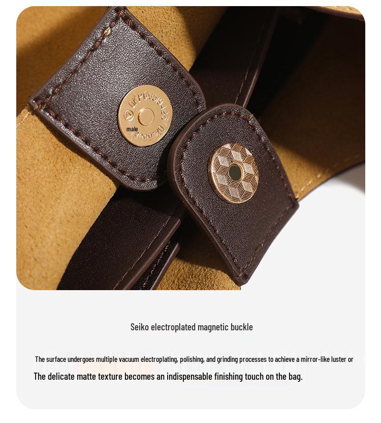 Vintage Suede Hobo Shoulder Bag - Large Capacity, Simple Design for Women