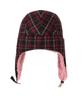 Yueolssesi Fuzzy Bunny Check Trapper Hat (Red)