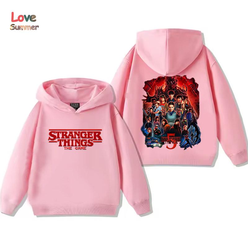 Stranger Things 5 Kinder Hoodie Jungen Pullover Mädchen Beliebt 2025 Hoodies Bedruckte Hoodies Lange Ärmel Kinder Tops Kinder Sweatshirts