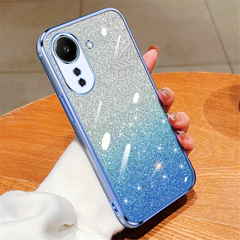 

Розкішний чохол для телефону з блискучим градієнтним покриттям для Xiaomi Redmi 13C 12 12C 10C 10A 10 9 9A 9C 13 C М’який силіконовий протиударний чохол Redmi 12 (4G)