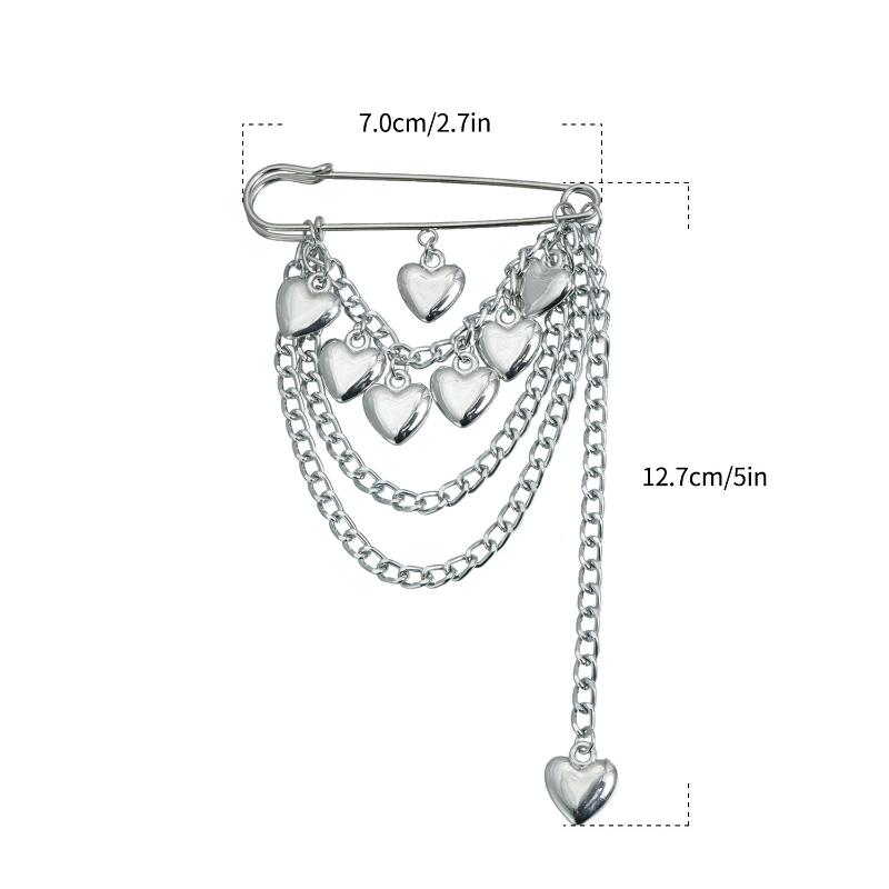 Übertriebene Mehrfachquasten Broschen Kleidung Accessoires Mode Liebesherz Retro Metall Pin Schmuck Accessoires