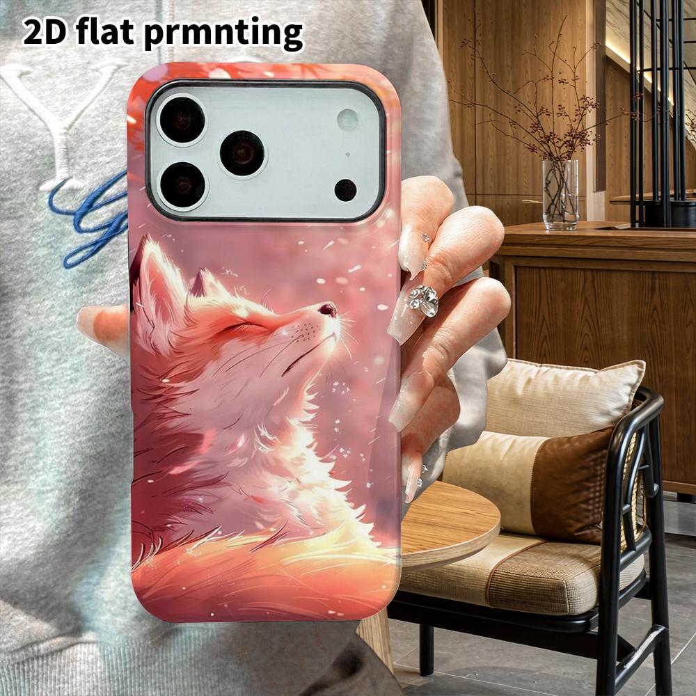 Phone Case: 2D Flat Design Suitable for iPhone 18, 17, 16, 15, 14, 13 Pro Film Protection Case, Couple Style, Beautiful Spirit Fox, Christmas and Hall