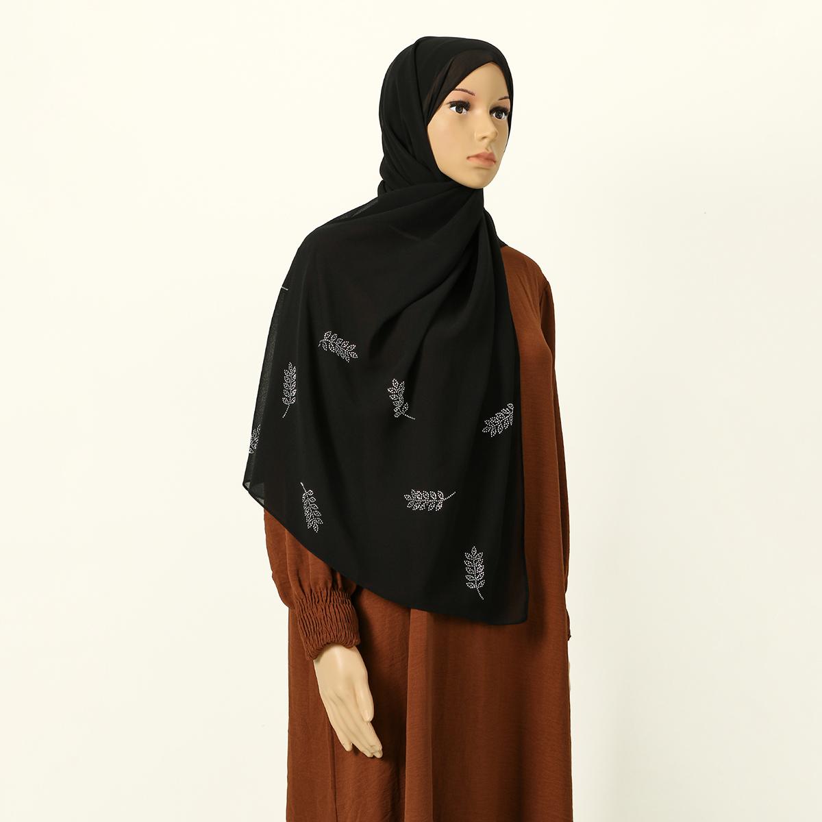 

Мода Стразы Шифон Хиджаб Шарф Женский Мусульманский Хиджаб Шаль Женский Длинный Платок Этнический Ислам Тюрбан Головной Платок Шарфы