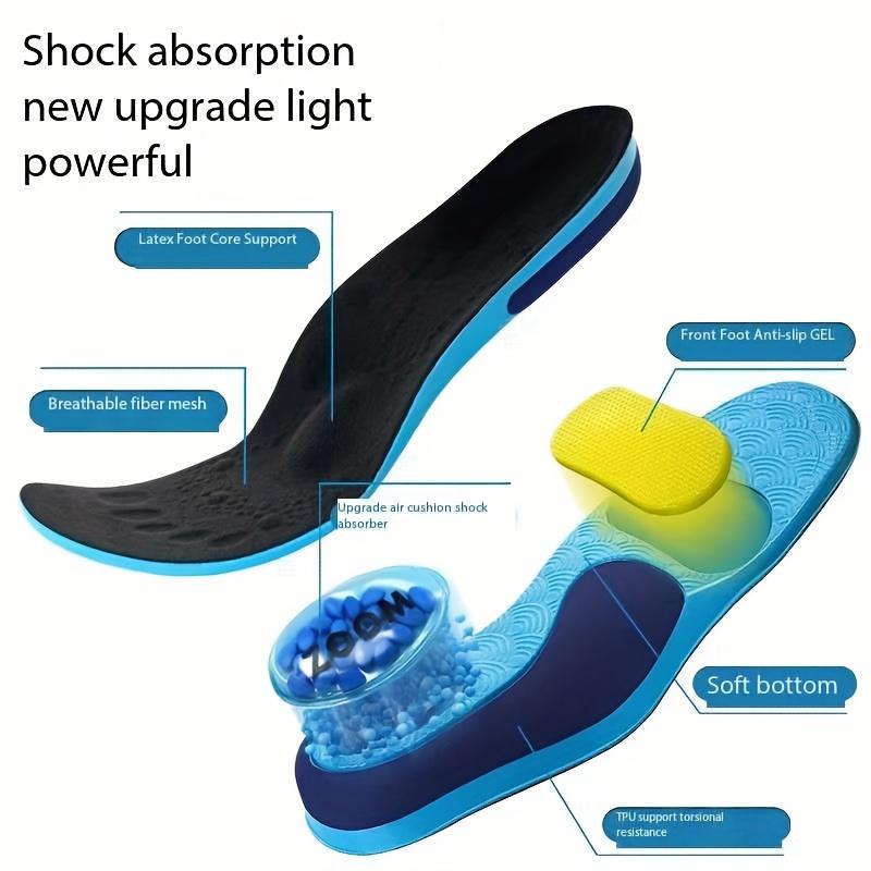 1 Pair Shock-Absorbing, Breathable Air Cushion Insoles | Sweat Absorbent with Retractable Silicone Beads for Enhanced Comfort In Sports Shoes