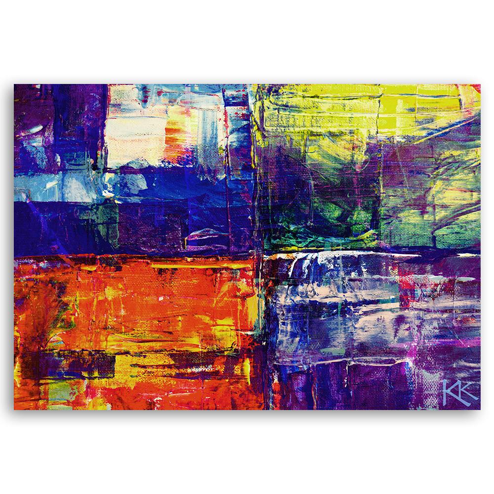 Canvas Print, Hand Painted Colourful Abstraction