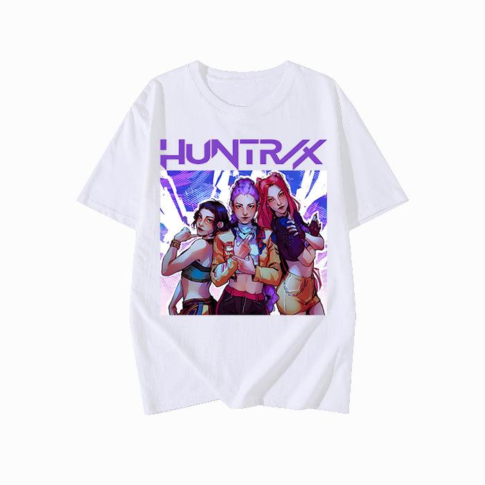 

KPop Demon Hunters Fashion Short Sleeve Summer Colorful Printed Versatile Fashion Lightweight Short Sleeve Round Neck T-shirt 3XL