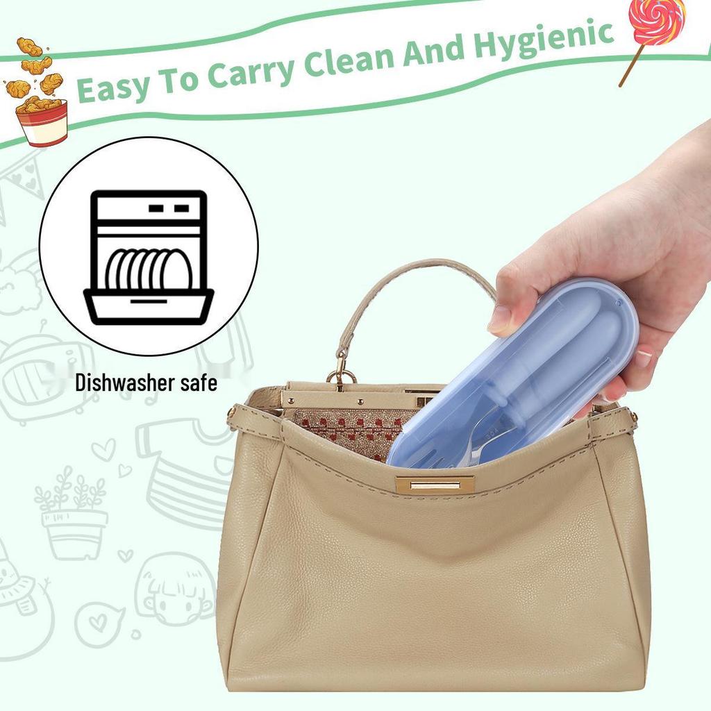 304 Stainless Steel Children's Cutlery Set - Spoon & Fork 3-Piece for Outings
