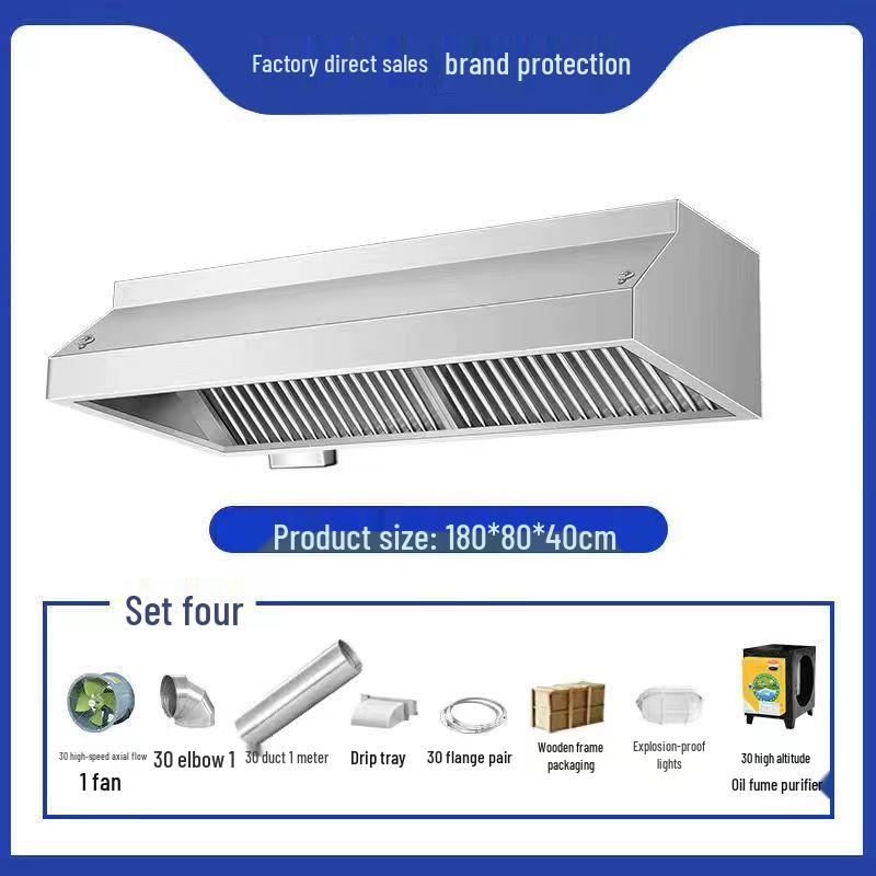Heavy-Duty Stainless Steel Range Hood Fan for Commercial Kitchens