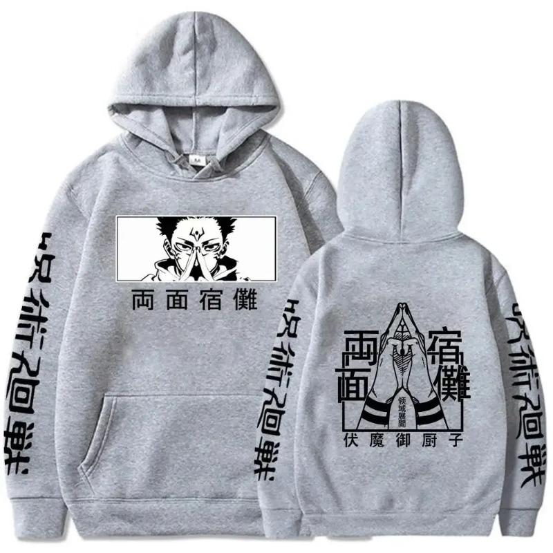 Anime Jujutsu Kaisen Hoodie Ryomen Sukuna Printed Hooded Men Women Sweatshirts Warm Streetwear Pullover