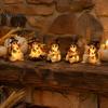 Seasonal Home Accents Halloween Advent Calendar, 24 Day Countdown Box with Mini Country Style Party Decor Ghost Figures, Rustic Farmhouse for