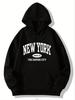 Unisex 2025 New York Casual Hoodie - Fashionable & Comfortable Loose Sweatshirt for Couples