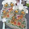 2025 summer new buckle sleeveless embroidered vest vest vest vest top versatile thin