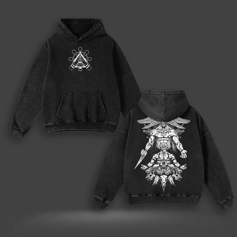 Jujutsu Kaisen Anime Clothing Gojo Satoru Graphic Hooded Men Women Casual Cotton Hoodies Washed Sweatshirt Harajuku Streetwear