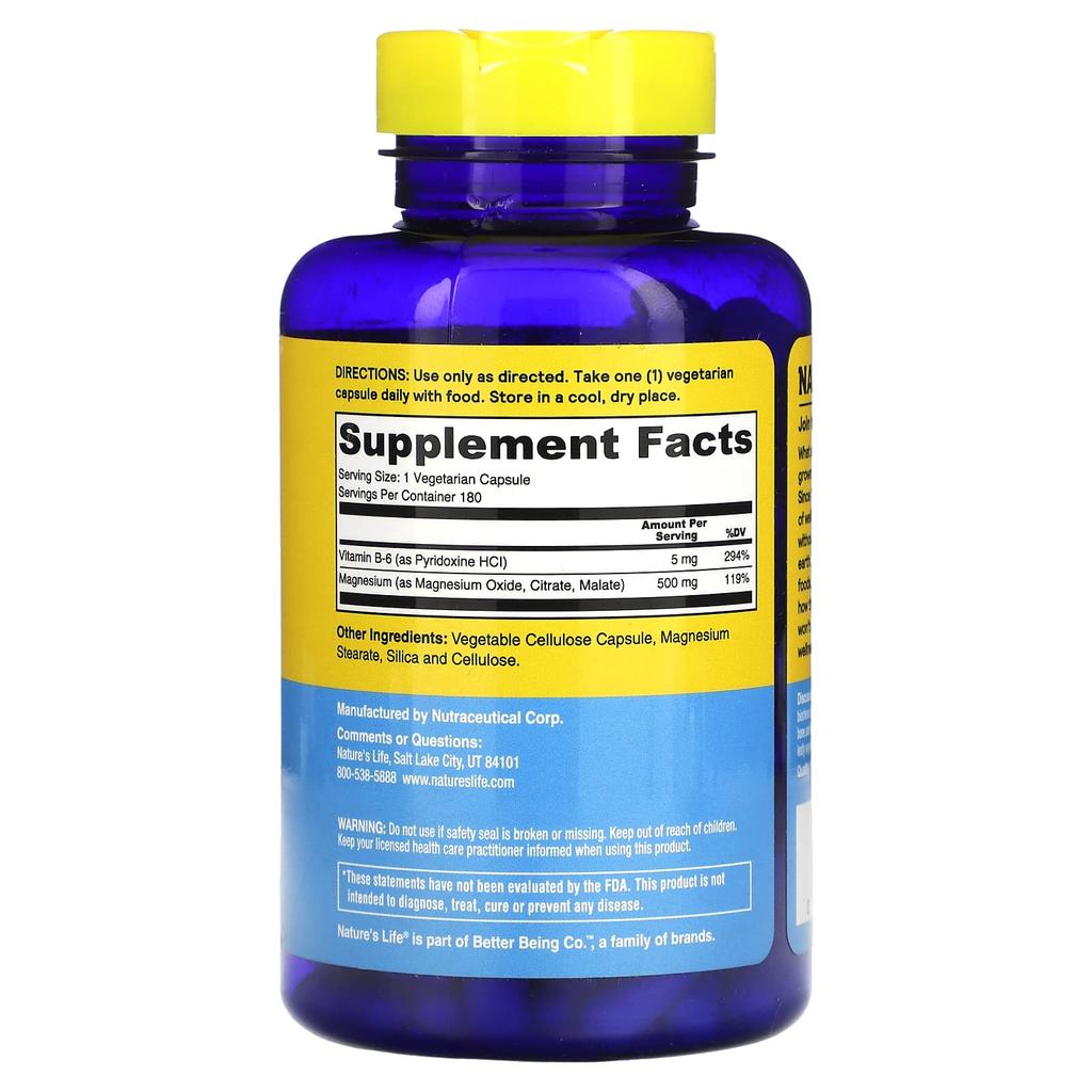 Nature's Life Regenerating Magnesium, 500Mg, 180 Veggie Caps