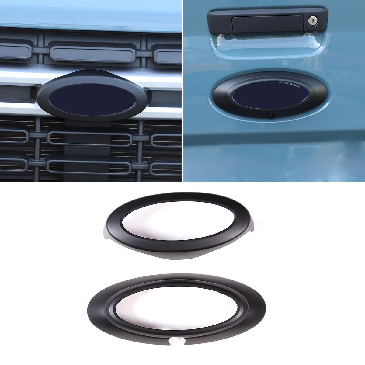 Matte Black Front & Rear Emblem  Ring trim Cover For Ford Maverick